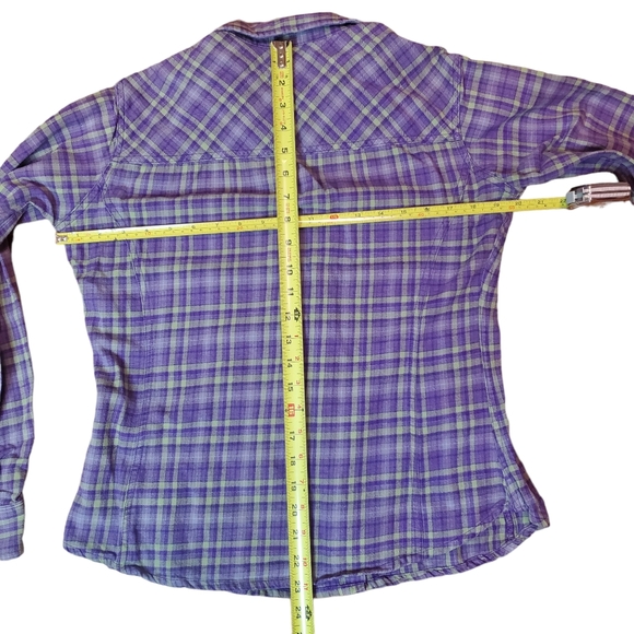 Carhartt For Women Plaid Flannel Long Sleeve Purple Button Up Shirt Size Sm 4/6 - Picture 7 of 13